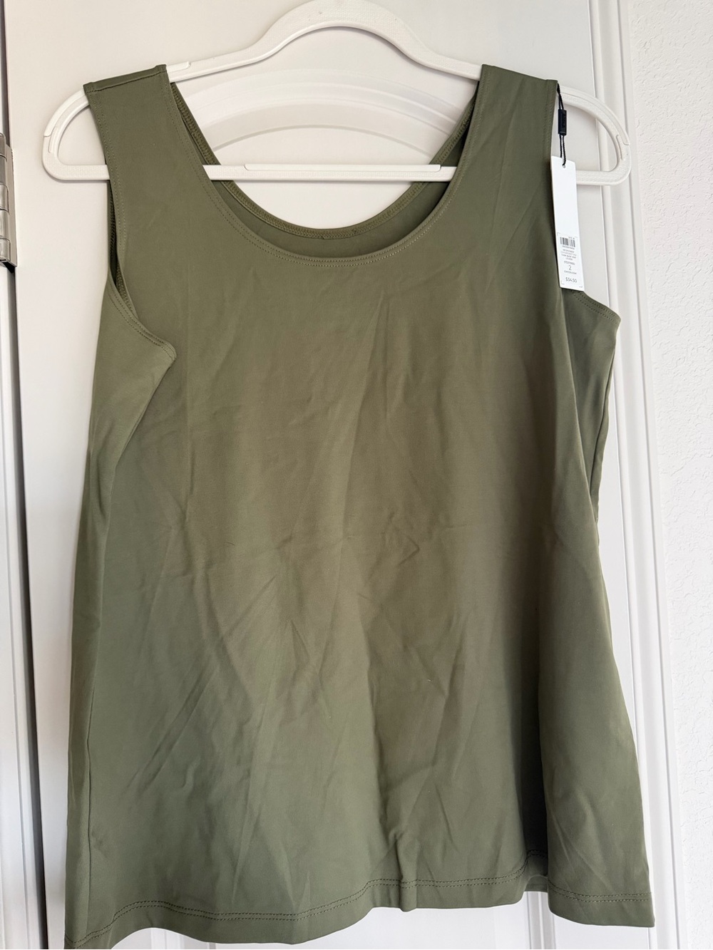 Chicos Lichen Green Scoop Neck Women's Microfiber Tank Top Size 2 (L)